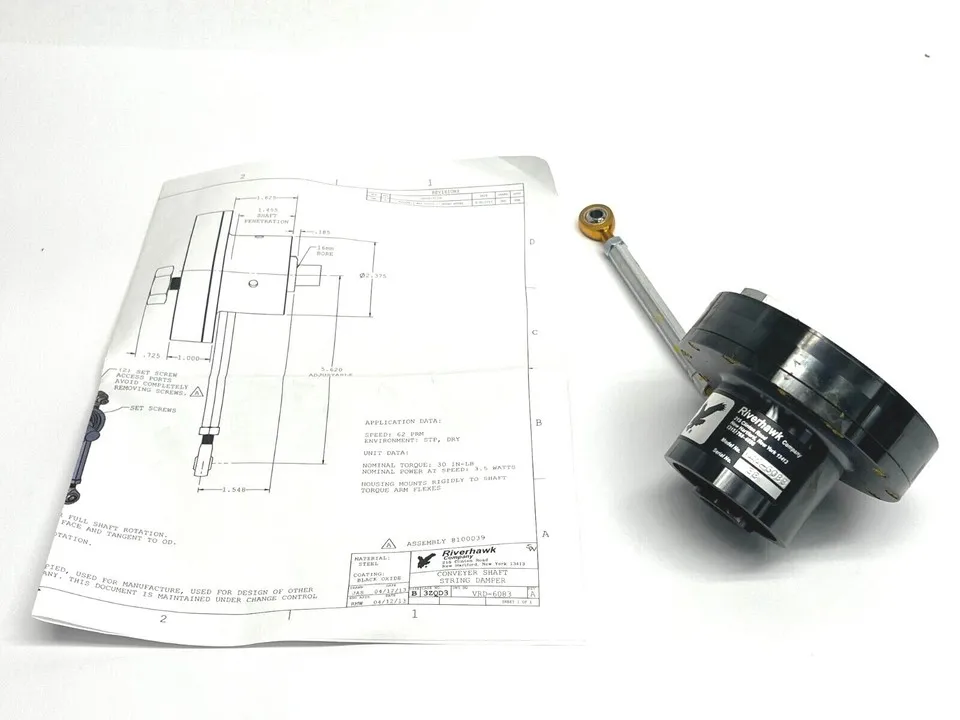 PLC Riverhawk Company VRD-6083 Conveyor Shaft String Damper Warranty Product