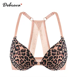 DOBREVA Women's Push Up Bra Racerback Front Closure Bras Plunge Underwire Tshirt Padded Lace