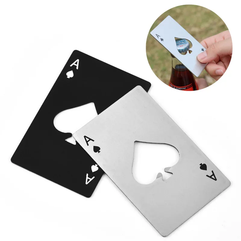 Poker Card Shaped Spade Beer Bottle Opener Stainless Steel Bottle Opener Beer Beverage Bottle Opener Home Gadgets Kitchen Tools