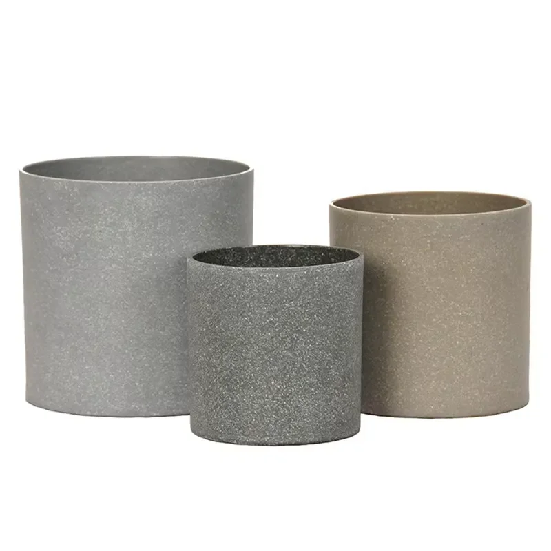 for Cylinder Plastic Flower Pot Artificial Plants And Flowers With Pots
