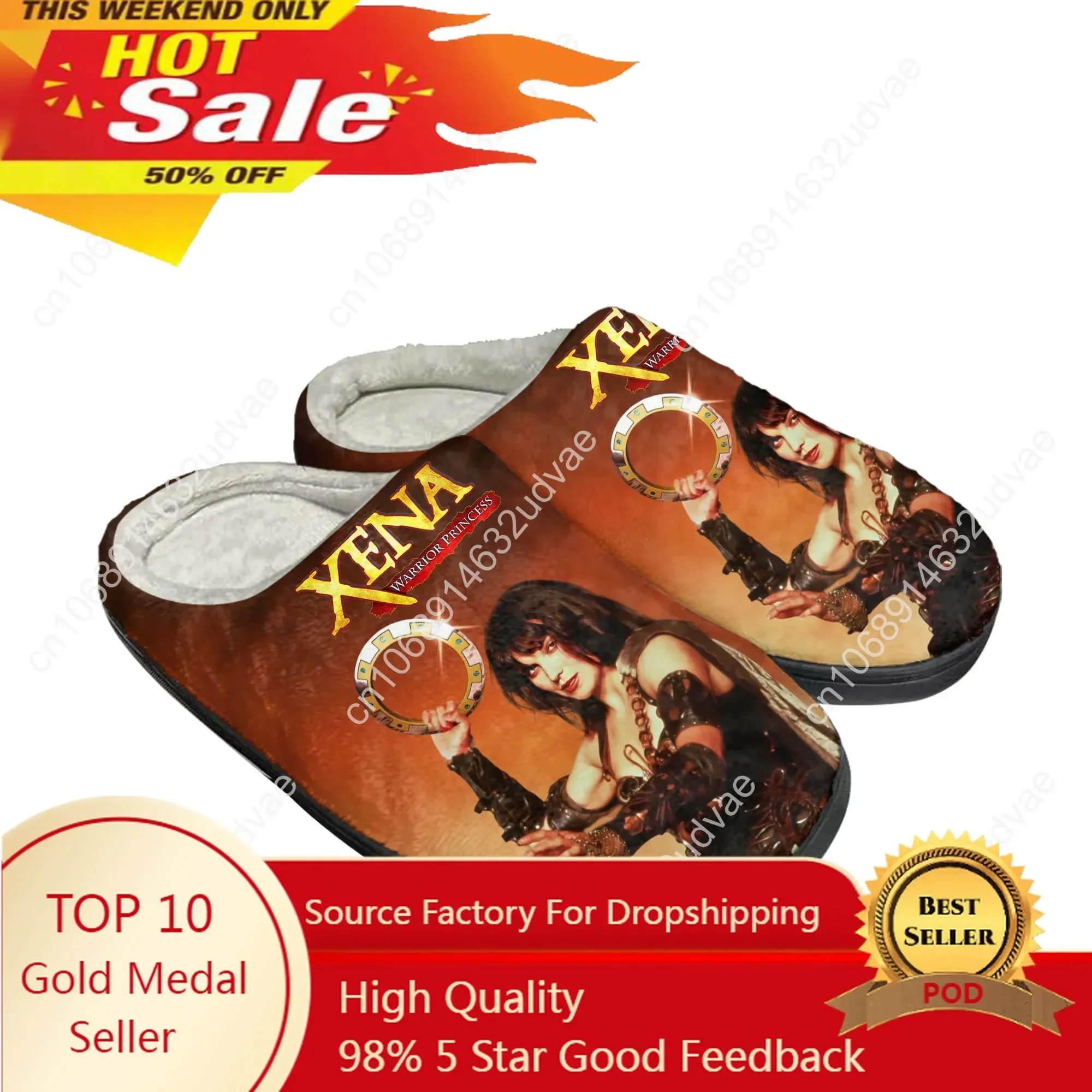 Xena Warrior Princess Home Cotton Slippers Gabrielle Fashion Plush Bedroom Keep Warm Womens Shoes Thermal Slipper Custom Shoe