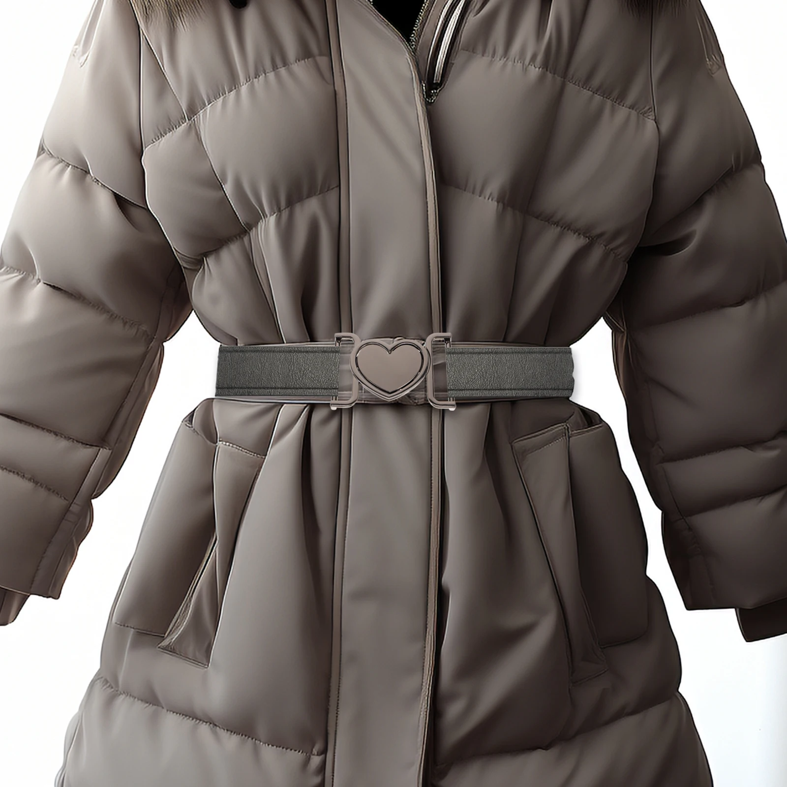 

Heart Shaped Toggle Buckle Black 40MM Metal Clasp Waist Belts Coats Cardigans Ponchos Windcoats Fashion Accessories
