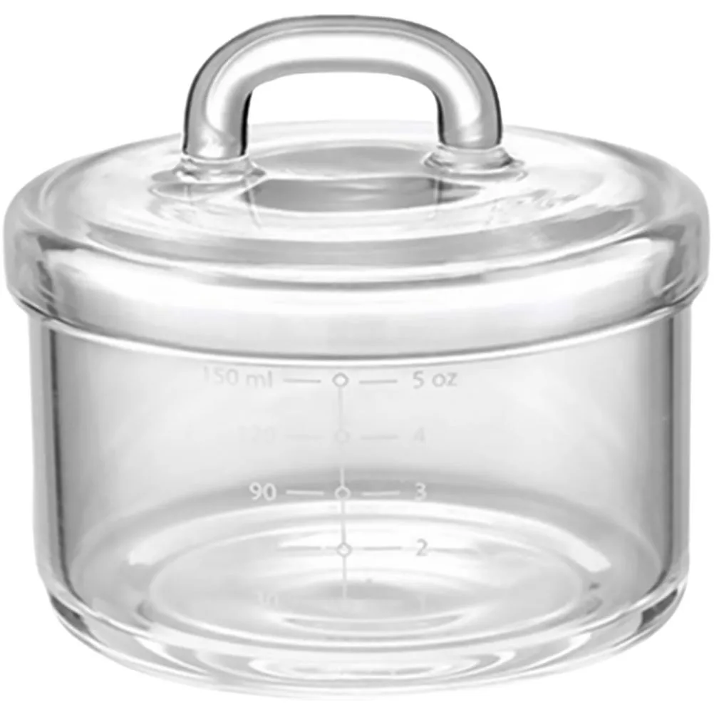 

Clear Glass Stew Bowl Heat Resistant Lid Small Baby Food Bowl Steamed Egg Soup Pot Kitchen Tableware Glass Steam Pot