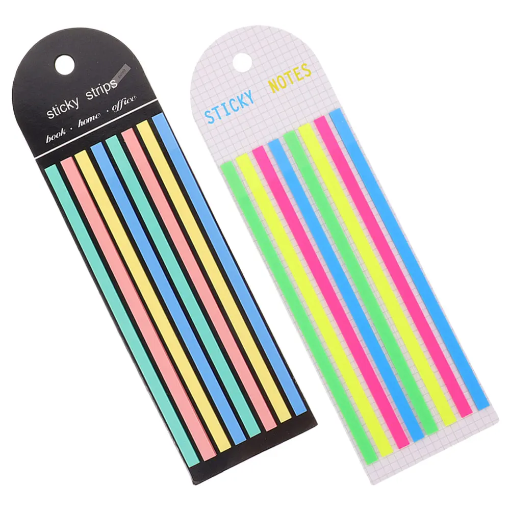 

4 Books Fluorescent Highlighter Strips Very Fine Long Tabs Page Marker Reading Sentence Bookmarks Office Products