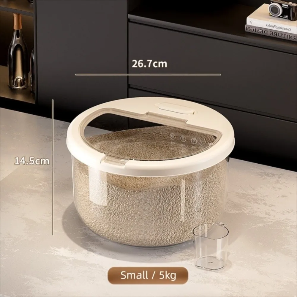 Round Shape Rice Storage Container Insect-proof Moisture Proof Dry Food Dispenser 5/10KG Sealed Storage Container Grains