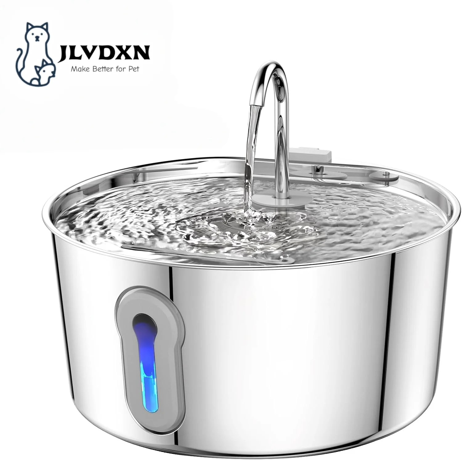

Cat Water Fountain, 4.0L Automatic Pet Fountain Stainless Steel Large Dog Water Dispenser with Quiet Pump for Cat Dog Inside