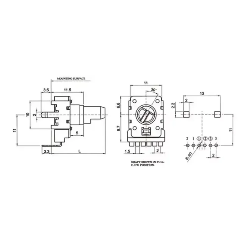 6 - Pin Dual Channel Audio Mixer Potentiometer 103 B10K B50K RK1114GH 10K 50K For arduino Board module NEW