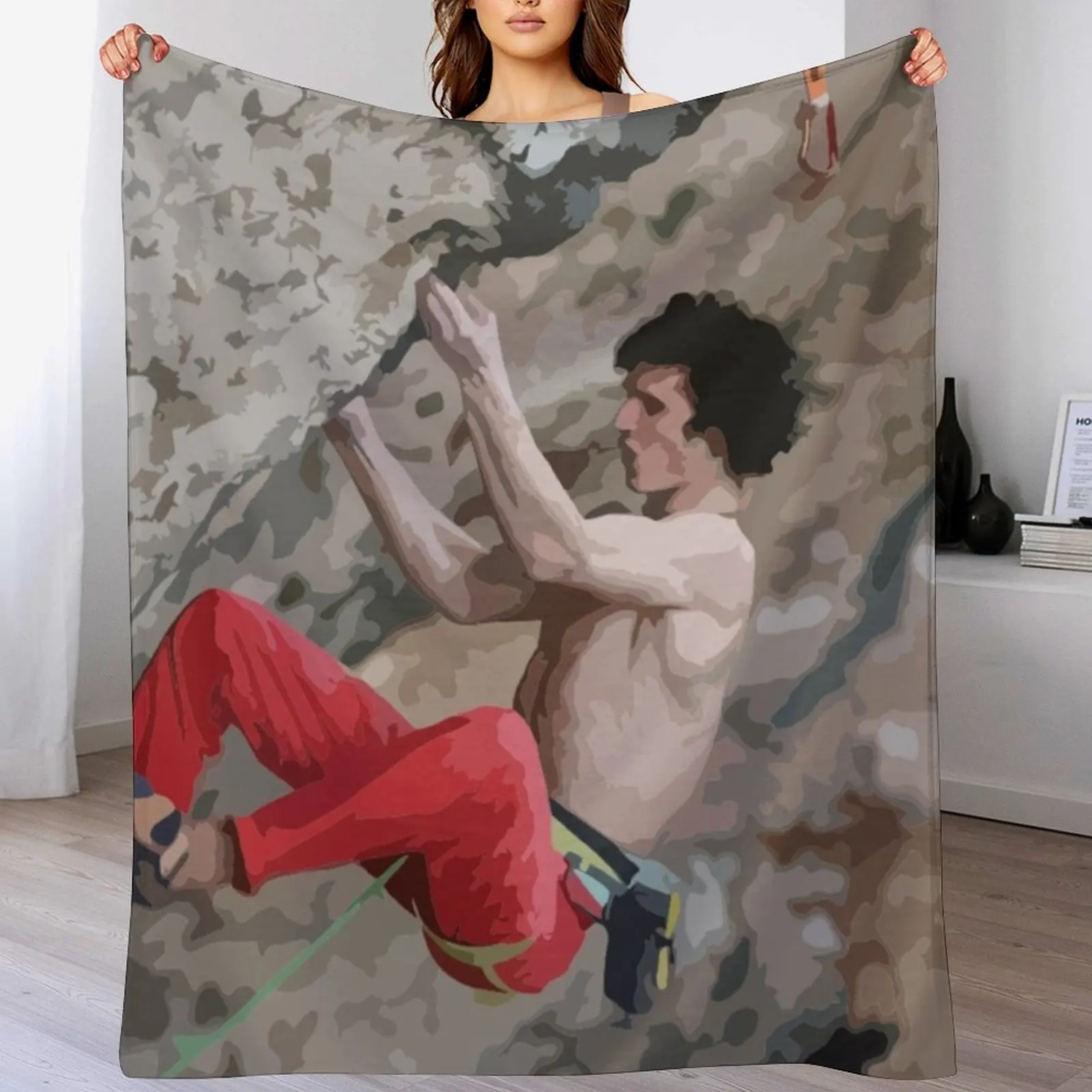 

Adam Ondra Sending Painting Throw Blanket wednesday decorative Luxury St Hairys Blankets