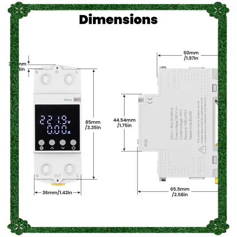 Consegna in 24 ore Tuya Wifi Smart Circuit Breaker 80A-Alarm Soglia Set Monitor elettrico V0 Ritardante ignifugo Controllo APP