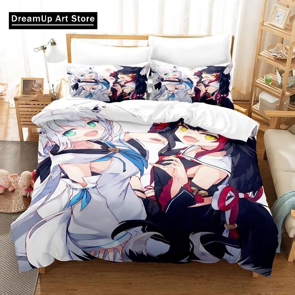 3D Print Anime Kawaii Girls Ookami Mio Bedding Set Single Twin Full Queen King Size Bed Set Adult Kid Bedroom Duvet cover Sets