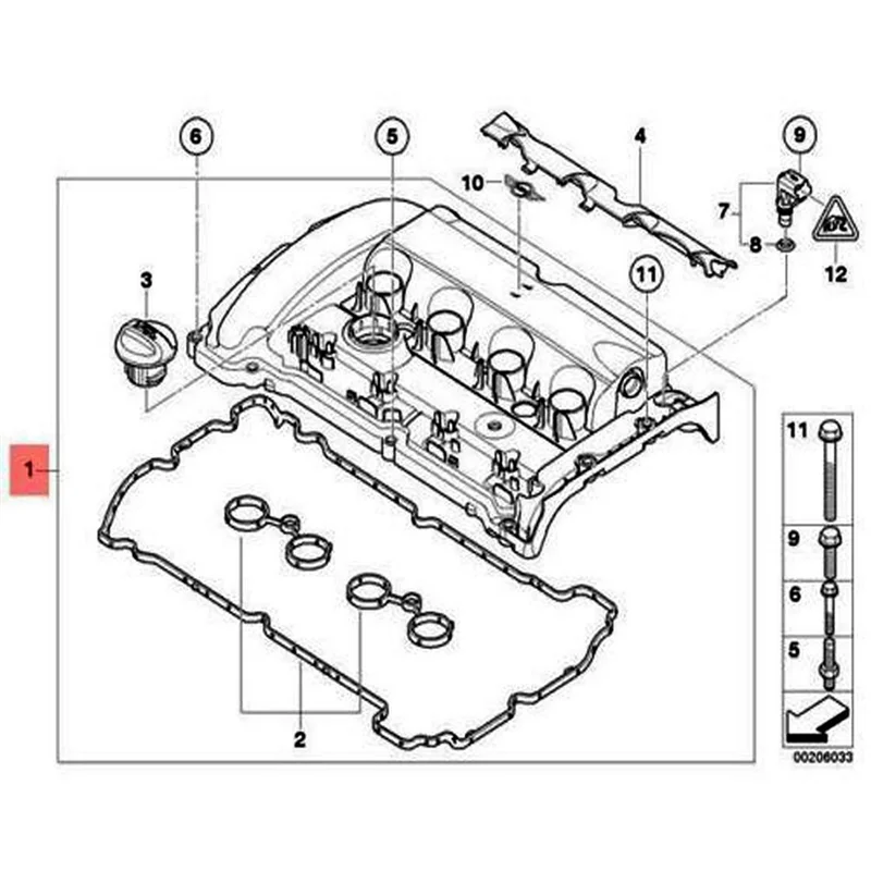 

NEW-Valve Cover Assembly Engine Cylinder Valve Cover For BMW Mini R55 R56 R57 R58 R59 Parts 11127646555 11127585907 11127572854