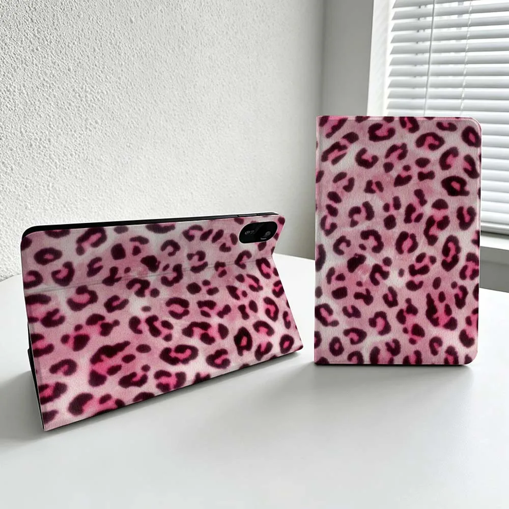 Cartoon Pink Leopard Print For Xiaomi Redmi Mi Pad 8 7 6 5 4 2 SE K Pro Max Ultra Poco Pad Soft Inch Tablet Case Cover