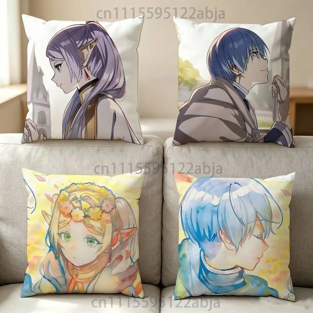 Himmel and F-Frieren Couple profile pictures Throw Pillow Case Decoration Bed Custom Square Pillowcase Pad Cover