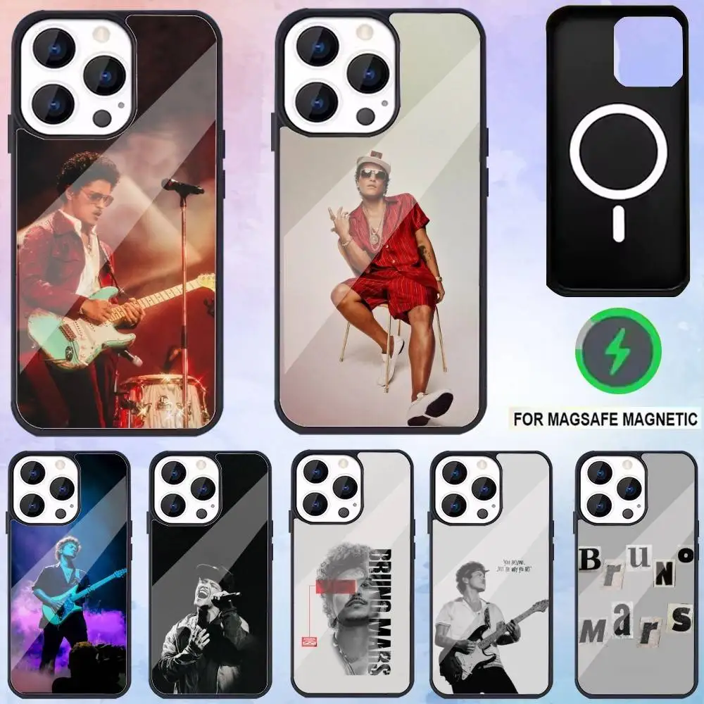 

Cool B-Bruno M-Mars Singer Phone Case For iPhone17,16,15,14,13,12,11 Plus,Pro Max Magnetic For Magsafe Wireless Charging