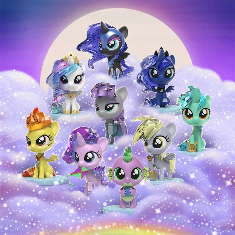 Hasbro Mighty Jaxx My Little Pony Kwistal Fwenz Series Two Blind Box Figure Derpy Hooves Spike Nightmare Moon Mystery Box Toys