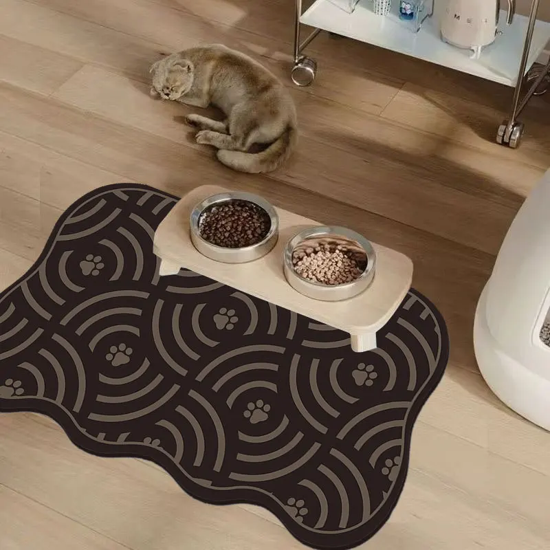 VIKAMA Diatomite Pet Feeding Mat, Non-Slip Waterproof Floor Mat, Anti-Dirty Dog Food Mat for Kitchen Home Decor