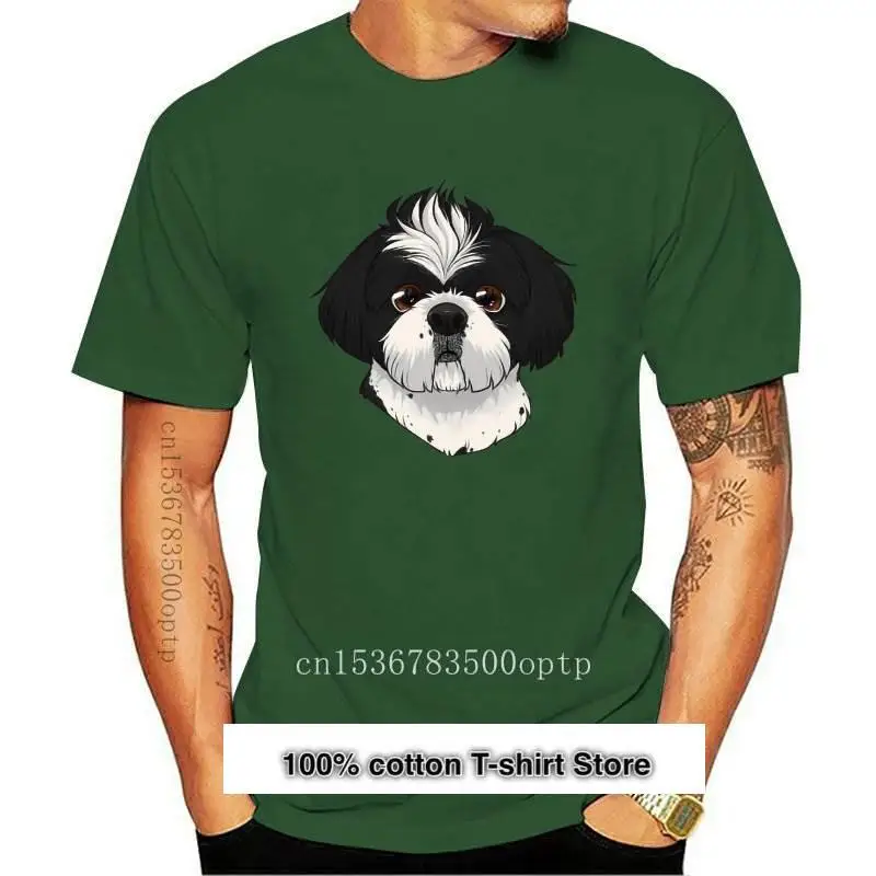 Camiseta divertida para hombre, camisa con estampado de perro Shih Tzu, nueva