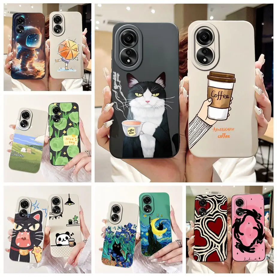 For Oppo A78 4G Case CPH2565 New Fashion Candy Painted Back Cover Shockproof Phone Case For Oppo A78 A 78 OppoA78 4G Soft Fundas