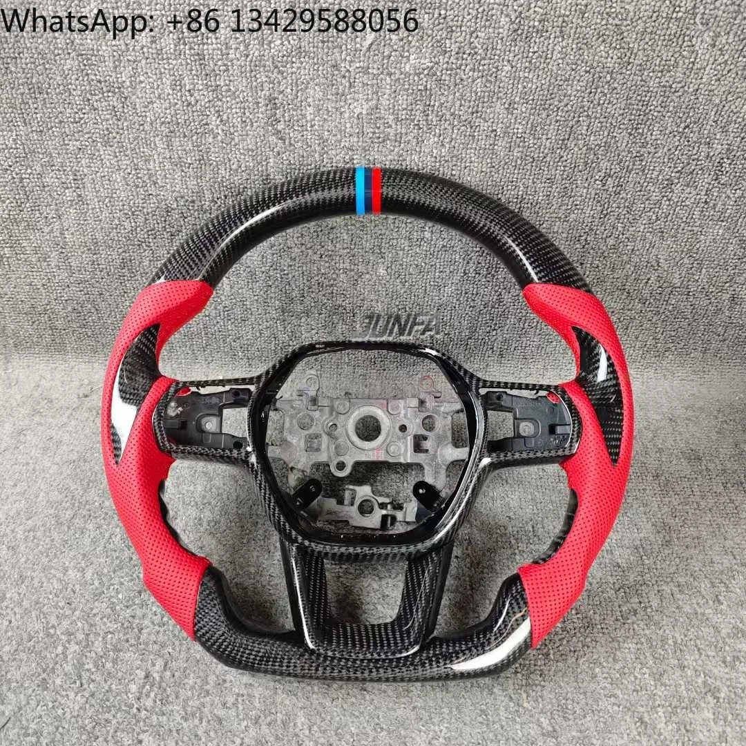 

11th Generation For Honda Civic Personalized Carbon Fiber Steering Wheel For Honda Integra Sports Steering Wheel Red Leather Cus