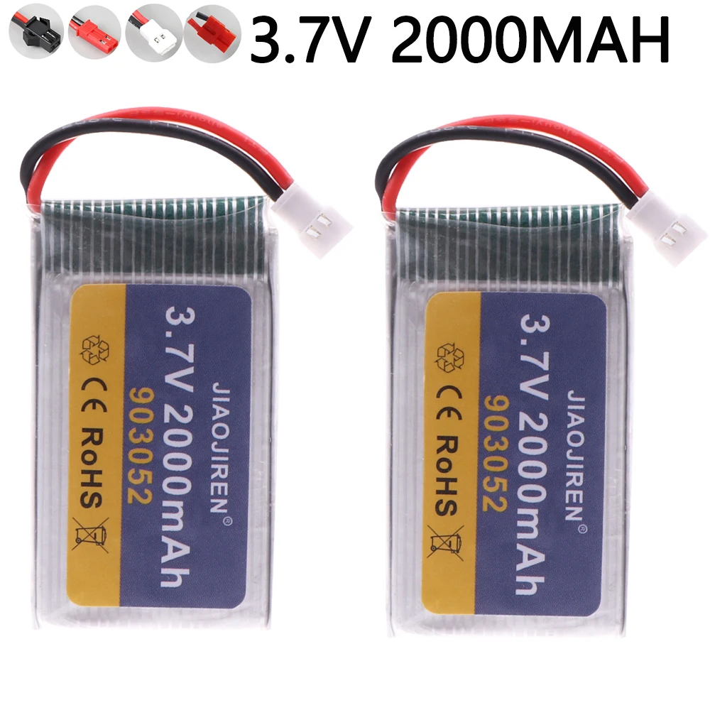 3.7V 2000mAh 903052 LIPO Battery for SYMA X5 X5S X5C X5SC X5SH X5SW M18 H5P KY601S MJX T64 T05 HQ898B H11C H11D RC Drone Battery