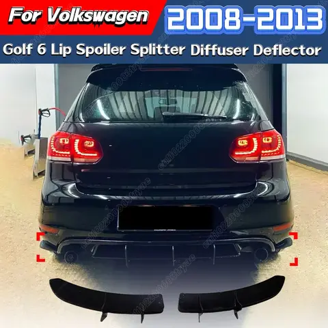 For VW Golf 6 MK6 GTI MK6 R 2008 2009 2010 2011 2012 2013 Automobile Rear Bumper Spoiler Lip Rear Splitter Lip Diffuser Body Kit
