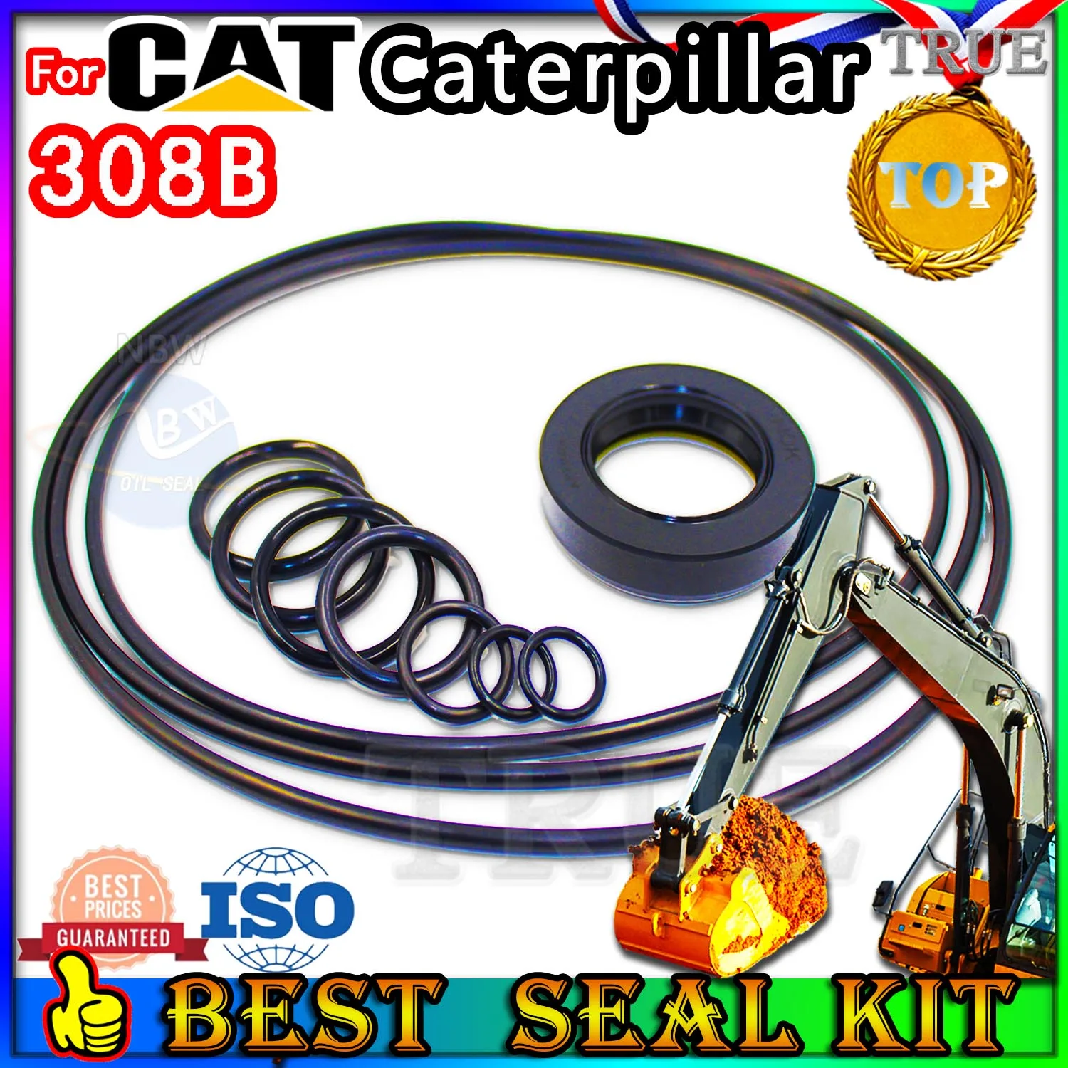 

For Caterpillar 308B Oil Seal Repair Kit CAT Boom Arm Bucket Excavator Hydraulic Cylinder Reliable Mend proof Center Swivel Foot