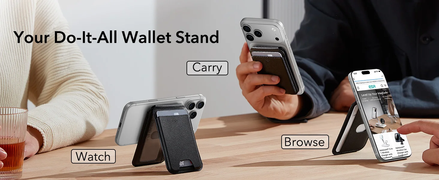 ESR for MagSafe Wallet 5 Card Holder for Phone Case RFID Blocking Magnetic Wallet for iPhone 17/16/15/14/13&Selected Samsung