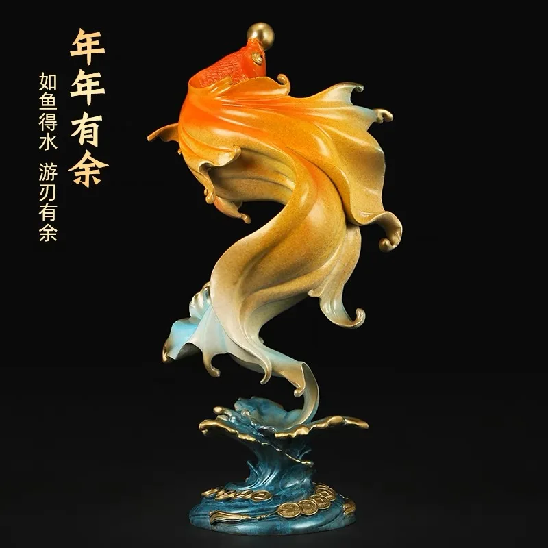 Good Success Omens Home Shop Company BRONZE ZHENG RISHANG LUCK thriving business money FENG SHUI Golden fish 50% OFF