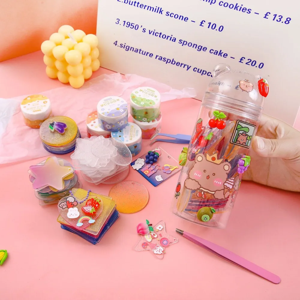 Kawaii الإبداعية التدريجي طالب الاكريليك الشفاف القرطاسية Photocard المفاتيح صور عرض بطاقات المعلقات DIY بها بنفسك #5