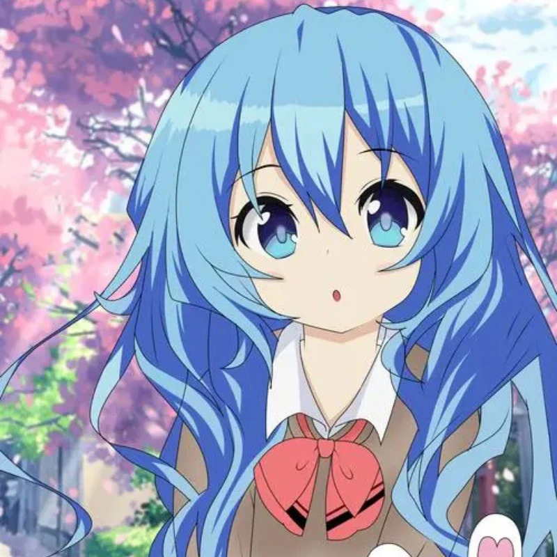 Himekawa Yoshino Role Long Curly Hair Ball Evening Dress Match Colorful Straight Bangs Long Hair Anime DATE A LIVE Cos Wig