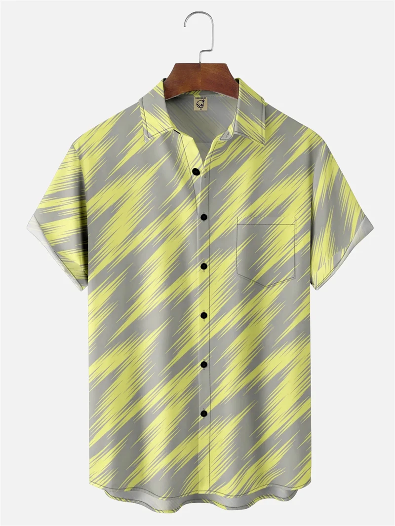 

3D Printed Geometry Men's Shirts Summer Classic Fashion Button Short Sleeve Lapel Hawaiian Blouse Shirts For Men Women Summer