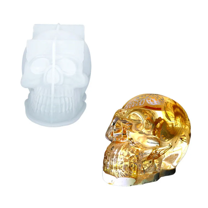 3D Skull Candle Silicone Mold DIY Halloween Decorative Candle Handmade Soap Plaster Epoxy Craft Casting Tools for Home Gifts