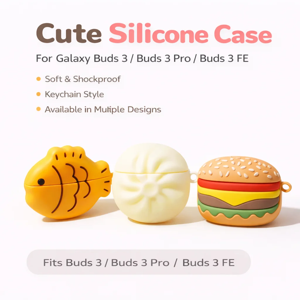 Милый силиконовый чехол для Samsung Galaxy Buds 3/Buds 3 Pro/Buds 3 FE Противоударный защитный чехол в пищевом стиле