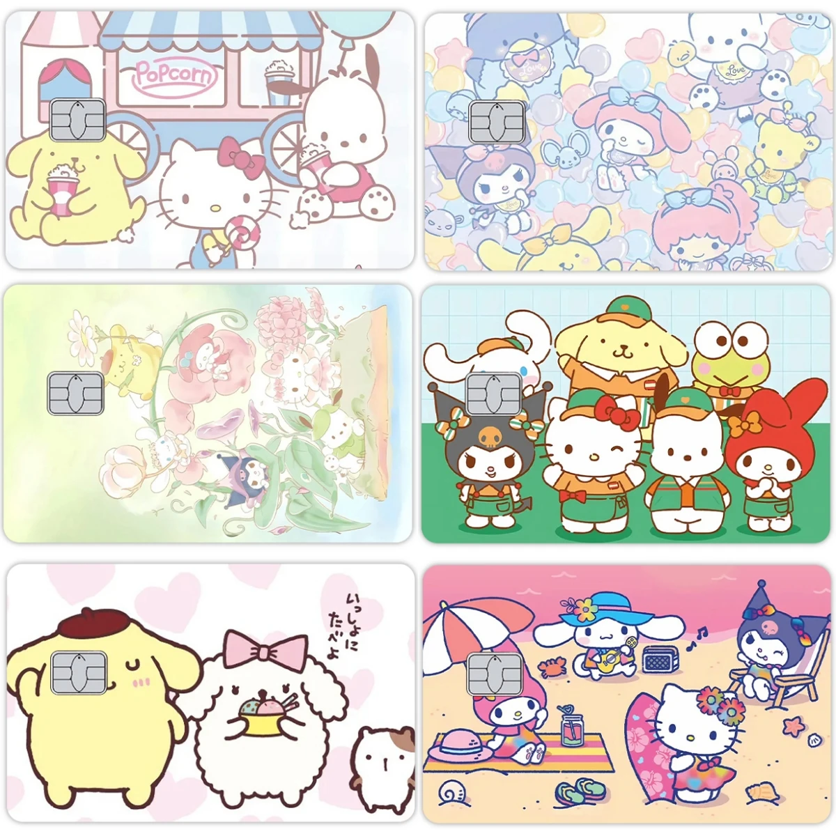 

Аниме Kuromi My Meldoy Cake Pattern Girly Heart Debit Credit Card Stickers Film Skin ПВХ Diy Star Laser Film Skin Декоративная игрушка