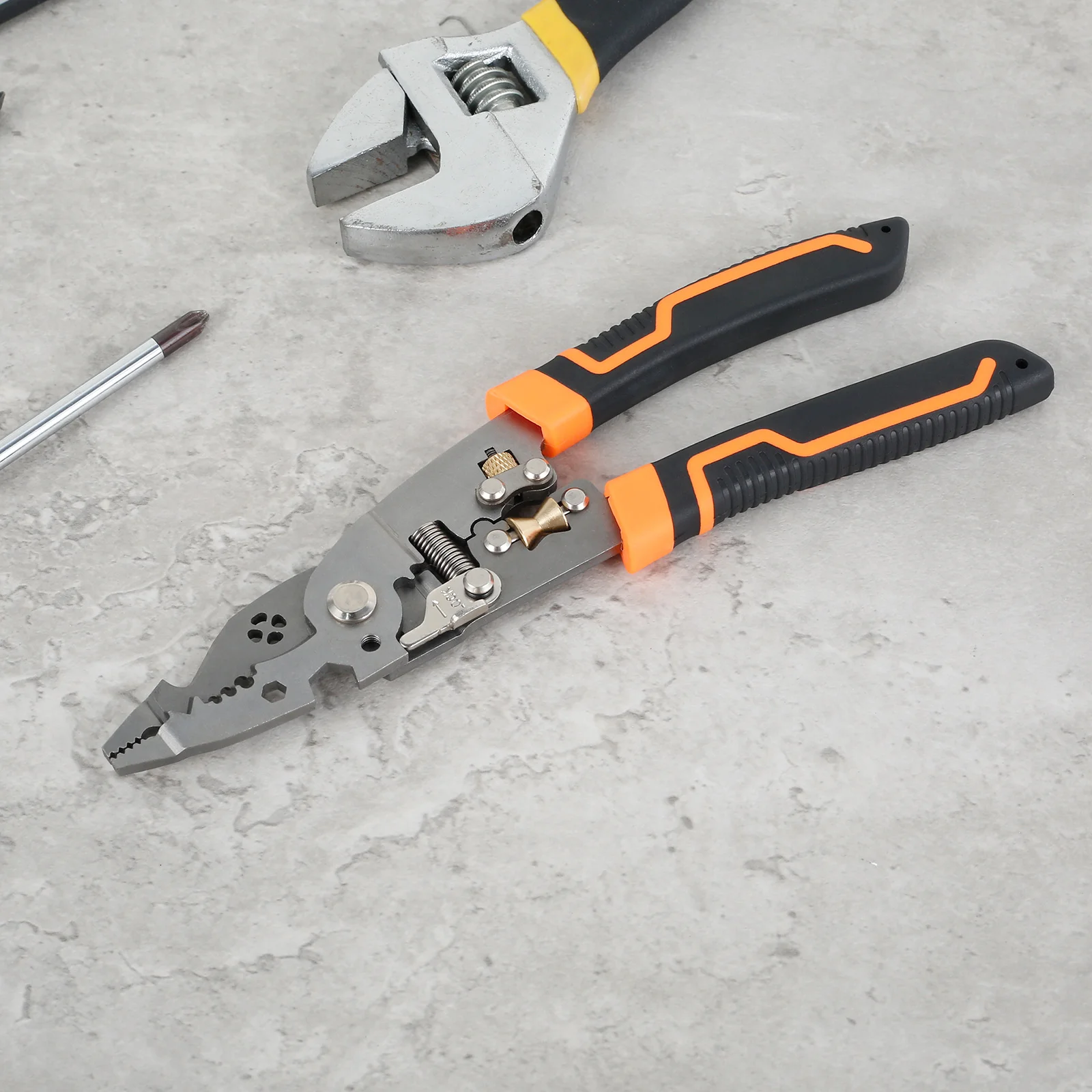 Electrical Wire Strippers High Hardness 10 in 1 Wire Stripping Tool Anti Slip Multifunctional Wire Stripping Pliers with Adjusta