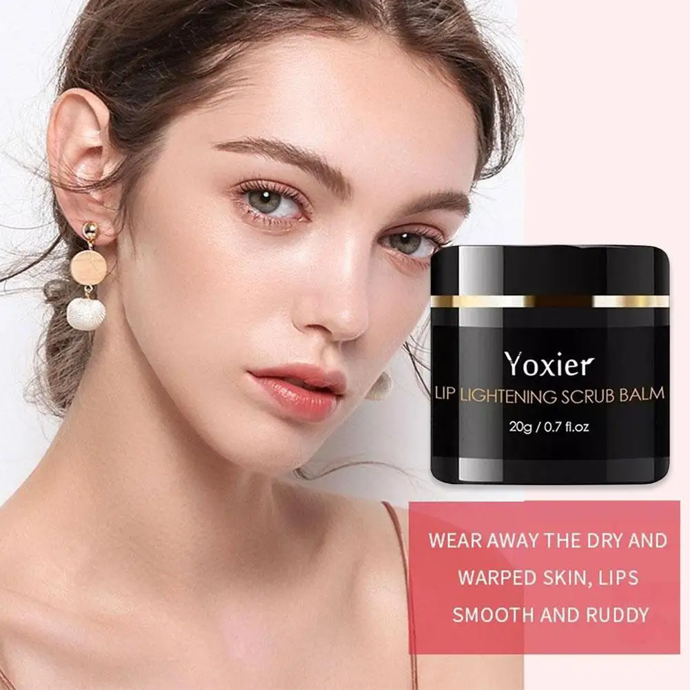 Balsem Scrub Pencerah Bibir untuk Bibir Gelap Menghilangkan Bibir Asap Gelap Perbaikan Pengelupasan Kulit Garis Halus Melembabkan Perawatan Pencerah D3M4