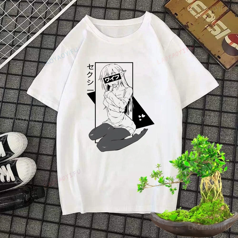 Hentai Waifu Fashion Loose Print T-shirt Trend Harajuku Short Sleeve Unisex Pattern Oversized Shirt