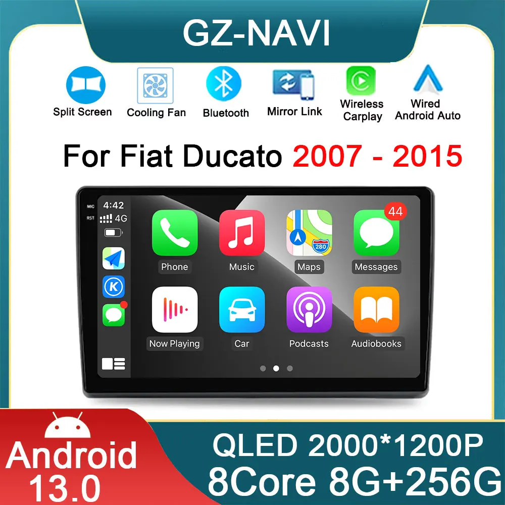 

Carplay Android Auto Wireless Car Radio Multimedia Player Audio Autoradio Android 13 For Fiat Ducato 2007 - 2015 4G WIFI GPS