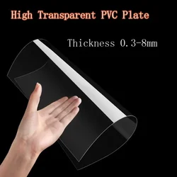 High Transparent PVC Plate Board Thick 0.3-10mm Clear Plastic Sheet Soft Thin DIY Model Material Processing 100x100~300x300mm