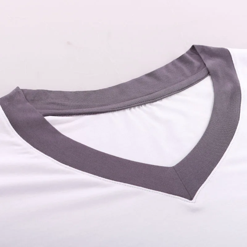 

Мужское облегающее тонкое осеннее пальто из модала с v-образным вырезом, тонкая цельная рубашка, теплый топ с длинными рукавами