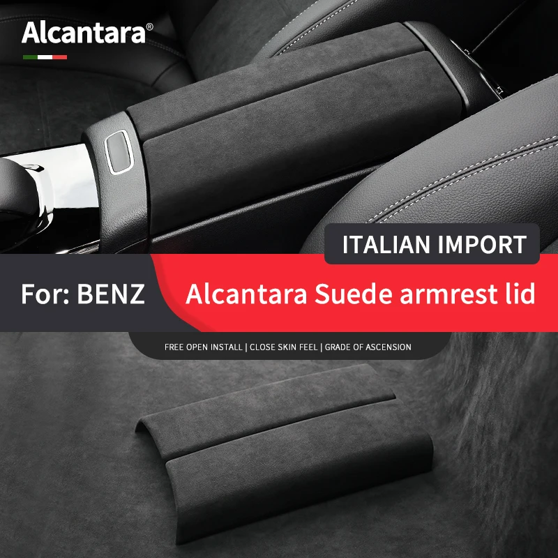 

2*Suede ABS Car Interior Center Armrest Box Console Box Storage Box Trim Cover For Mercedes Benz A CLA Class W177 V177 C118 W118