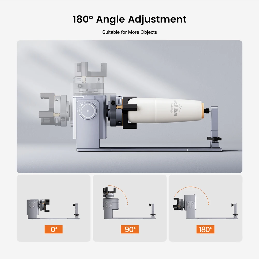Algolaser mandril rotativo super versátil 4 em 1 rotativo para gravador a laser multifuncional anel rolo cilíndrico gravura de objetos