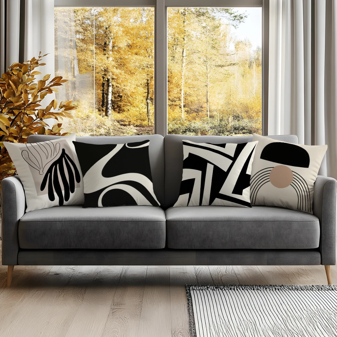 Geometric Series Cushion Pillowcase Printed Polyester 45x45cm Throw Pillowcover Decorative Sofa Cushion Pillowslip Home Decor