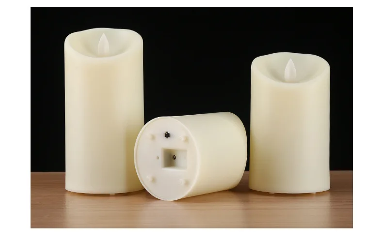 Paar Wiederaufladbare Flammenlose Votivkerzen Batteriebetriebene USB-Säulenkerzen mit Fernbedienung und Timer, DIY Weihnachts-Wachs-LED-Fensterlampe – Detail 7