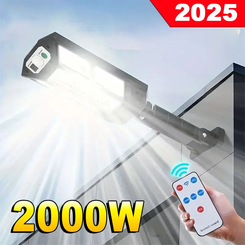 

1 ~ 4 шт. 2025 новейшая мощная солнечная лампа 2000 Вт уличная IP65 водонепроницаемый прожектор датчик движения солнечный свет садовая лампа уличная W