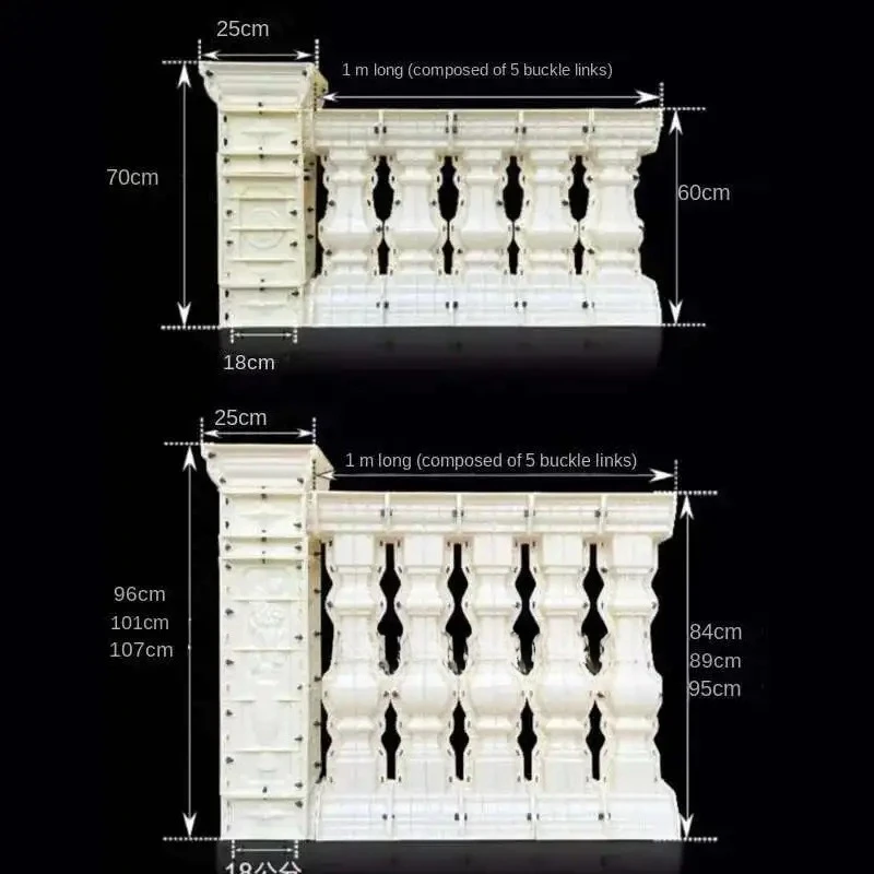 Home Garden Balcony Guardrail Vase Column Roman Column Molds Modern Cement Railing Building Mold European Villa Fence Handrail view 6