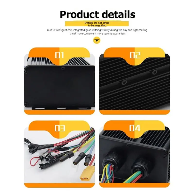 WCS-Waterproof 18-Tube Potting 3-Mode 3000W 60A 48V 60V 72V Controller Mountain Bike Modification Part