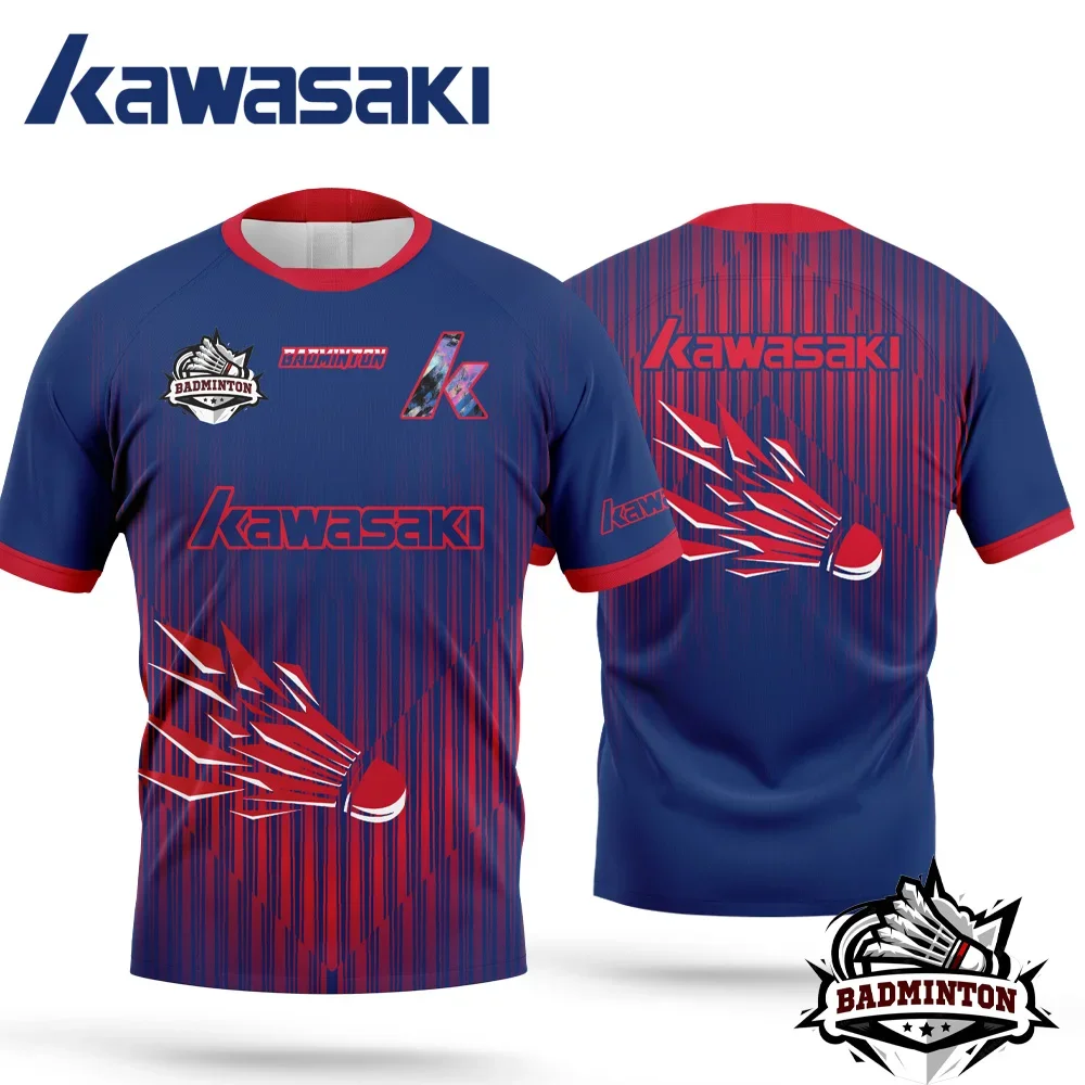 

Kawasaki men's and women's sports T-shirt, badminton top, sweat absorbing, quick drying, casual, new, 2025