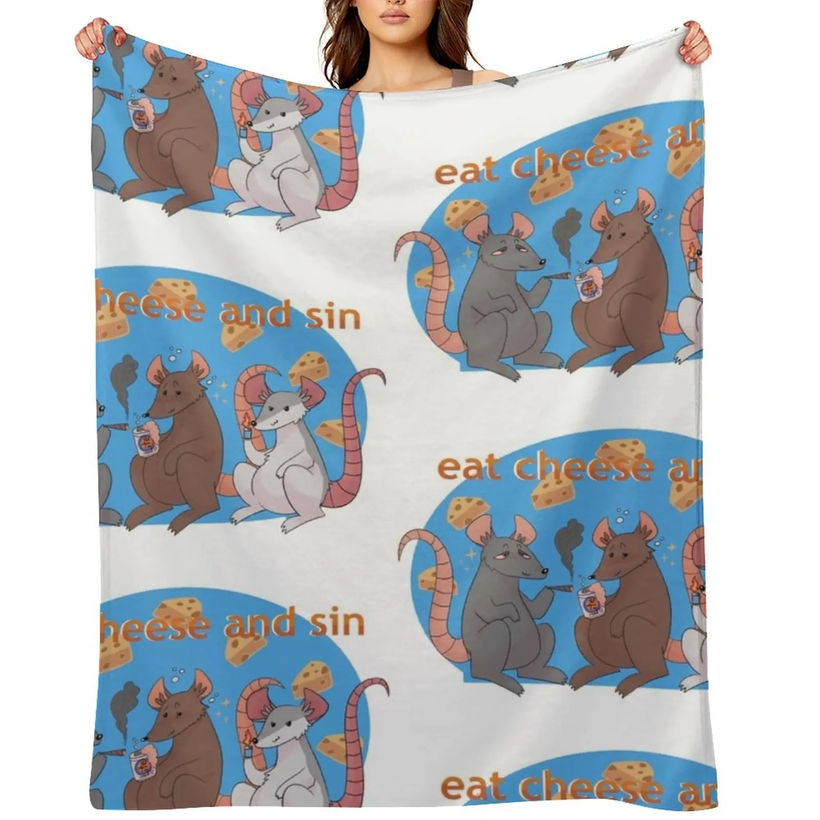 

Eat cheese and sin Throw Blanket Single heavy to sleep Luxury Designer Luxury Thicken Blankets