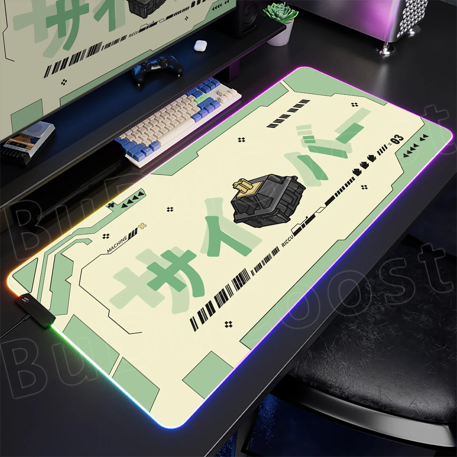

RGB Gaming Keyboard Deskmat Cyberpunk Style Colorful Led Mouse Pad XXL Washable Multi-Size Laptop Gamer CS Dota Glowing Mausepad